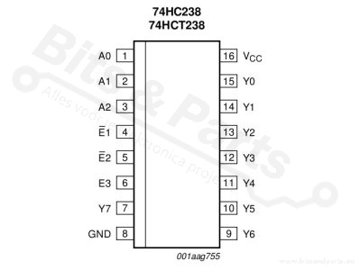 IC 74HC238 3 to 8 line decoder/demultiplexer